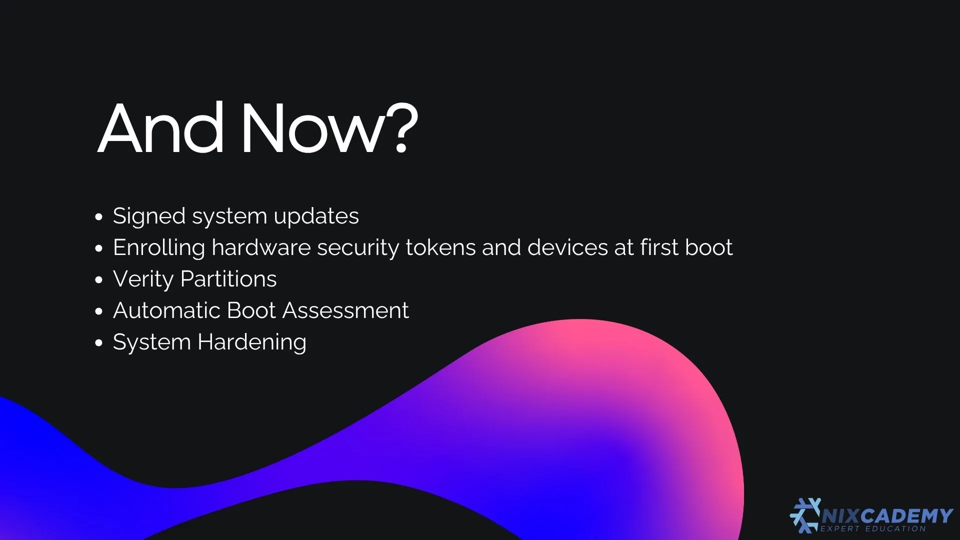 What to do from here with our NixOS appliance