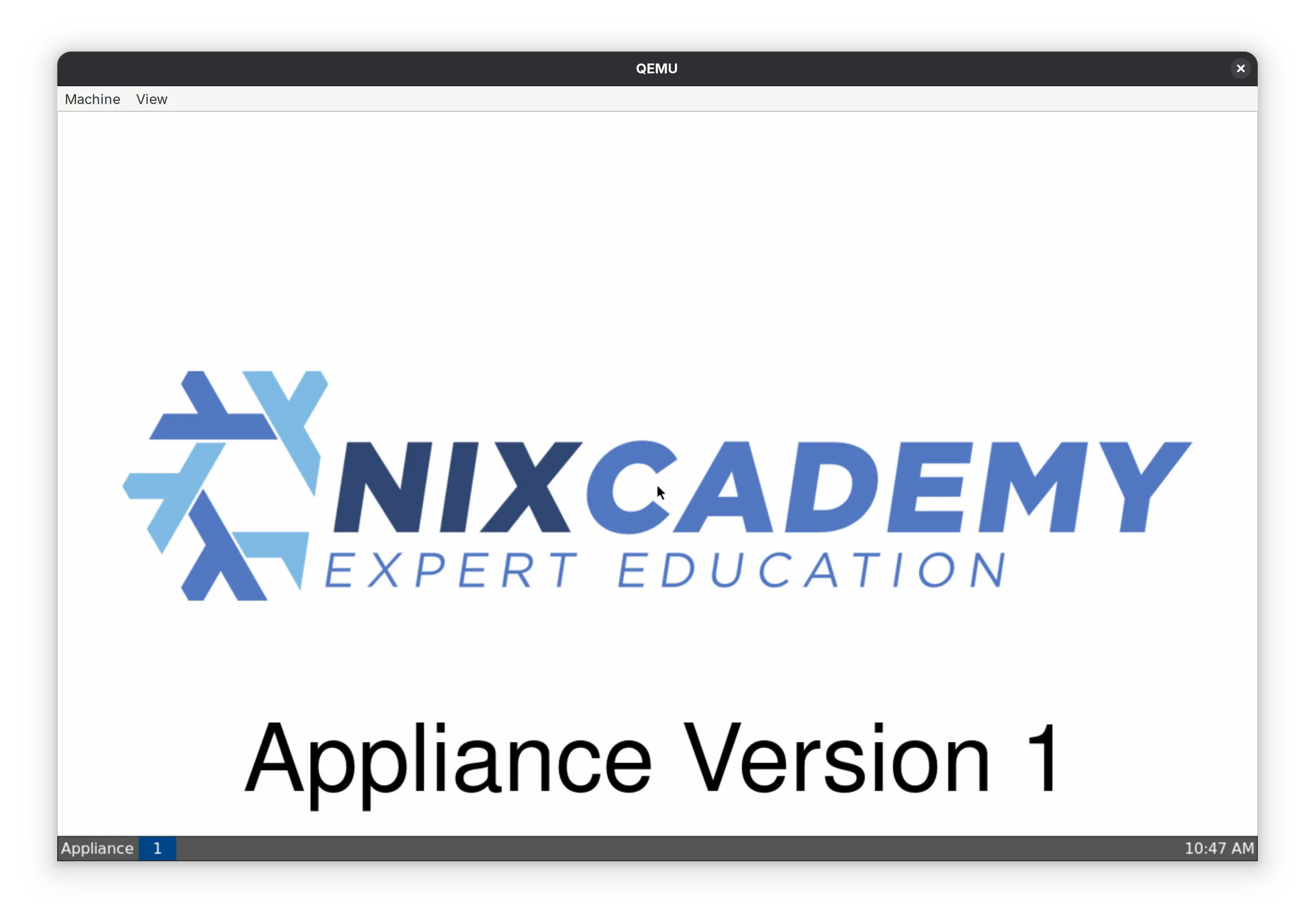 The home screen of our appliance demo system