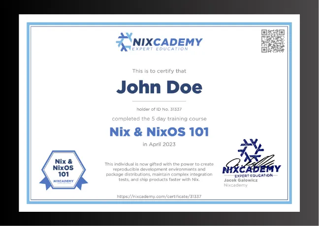 Nixcademy Certificate