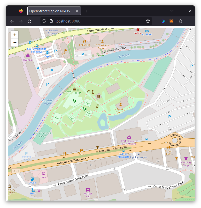 Example OpenStreetMap Viewer Page, serving data from the OpenStreetMap Project